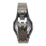Hero Ga2100 Rose Red Diamond Bezel Black Dial Silver Bracelet