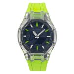 Hero Ga2100 Lime Green Rubber Clear Case Black Dial