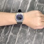 Hero Ga2100 Purple Accent Black Rubber Silver Bezel