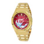 Hero Ga2100 Golden Flame Red Wave Gold Metal Bracelet