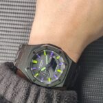 Hero Ga2100 Black Bracelet Black Bezel Green Purple Dial V2