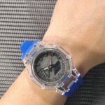Hero Ga2100 Blue Rubber Clear Case Black Dial V2