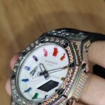 Hero Ga2100 Color Diamond Bezel White Dial Black Rubber V2