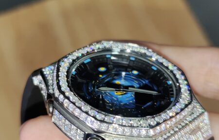 Hero Ga2100 Diamond Bezel Light Up Black Dial Black Rubber