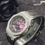 Hero Ga2100 Diamond Bezel Pink Bear Black Dial Rubber V2