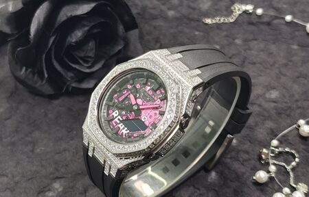 Hero Ga2100 Diamond Bezel Pink Bear Black Dial Rubber V2
