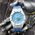 Hero Ga2100 Light Blue Rubber White Bezel Blue Dial