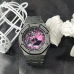 Hero Ga2100 Matte Black Bracelet Black Bezel Pink Bear