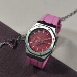 Hero Ga2100 Pink Rubber Silver Bezel Red Dial V2