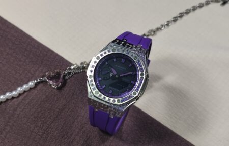 Hero Ga2100 Purple Rubber Purple Diamond Bezel Black Dial V2
