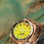 Hero Ga2100 Rose Gold Bracelet Gold Bezel Yellow Dial V2