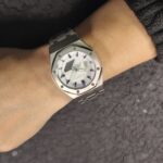 Hero Ga2100 Silver Bracelet White Dial Purple Accent V2
