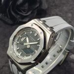 Hero Ga2100 Smoky Gray Rubber Silver Bezel Black Dial