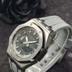 Hero Ga2100 Smoky Gray Rubber Silver Bezel Black Dial V2