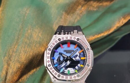Hero Ga2100 Snow Mountain Color Diamond Bezel Black Rubber V2